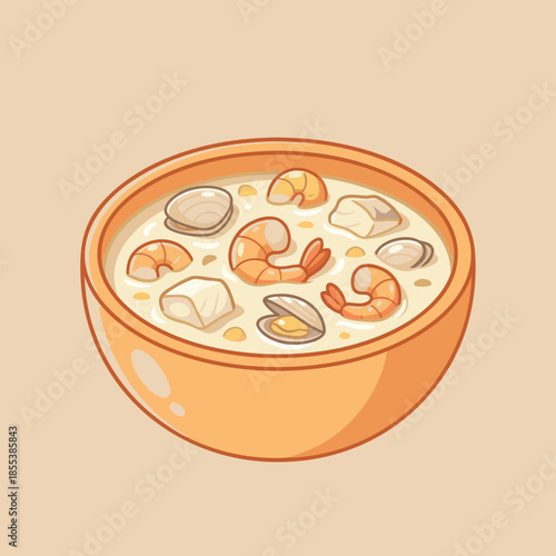 Delicious Seafood Chowder in a Bowl.