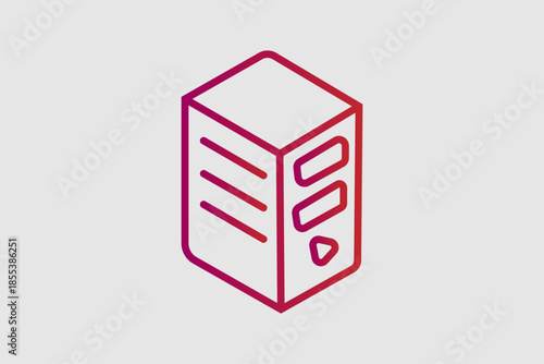 This image presents a 3D isometric illustration of a computer server or a standalone CPU tower.