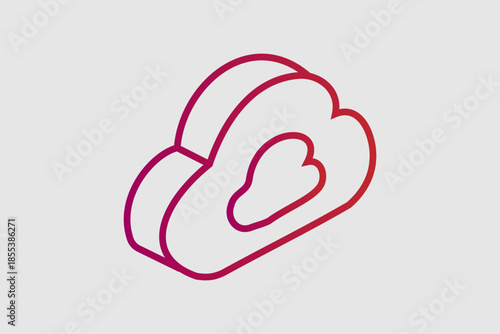 This image depicts an isometric cloud icon, representing digital storage or internet-based services.