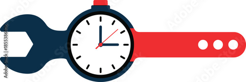 A wrench with a clock face integrated into its design