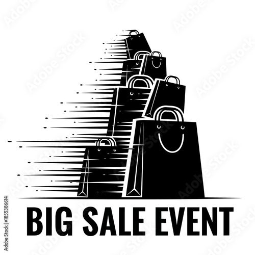 Big Sale Event Shopping Bags Discount Offer.