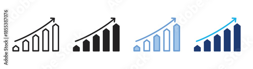 Growth icon set multiple style collection