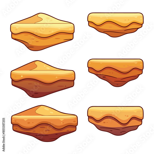 Floating Game Platforms Set.