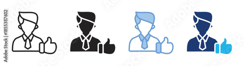 Businessman icon set multiple style collection