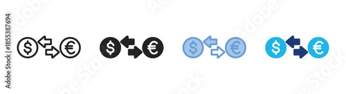 Exchange icon set multiple style collection