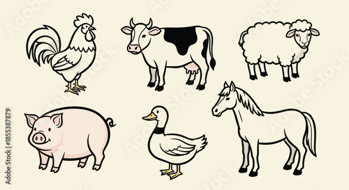 Farm animal illustrations