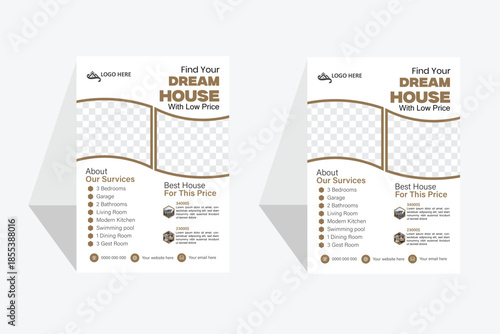 Real estate flyer A4 modern templet design for your business	