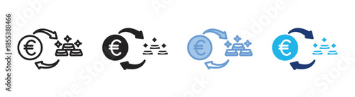 Liquidity icon set multiple style collection