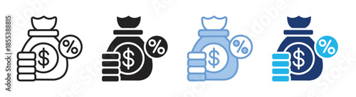 Loan icon set multiple style collection