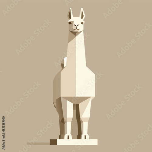 Geometric Llama Sculpture Minimalist Design.