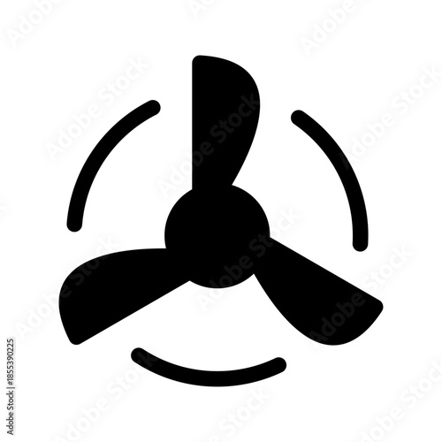 Airplane Propeller Icon Vector Symbol Design Illustration