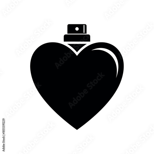 Heart Shaped Perfume Bottle Silhouette.