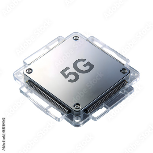 5G Technology Chipset in Transparent Case with Silver Finish
