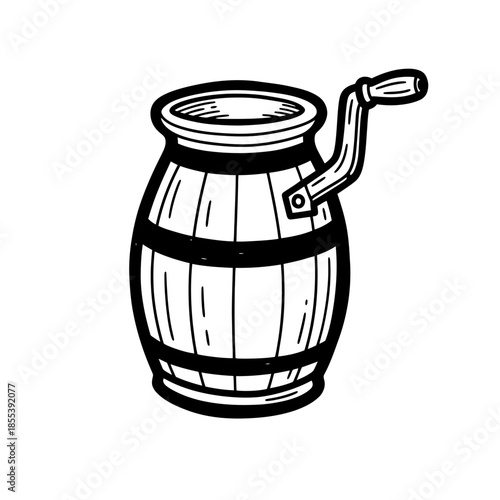 Vintage Coffee Grinder Illustration.