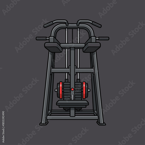 Illustration of a Dip Station Weight Machine.