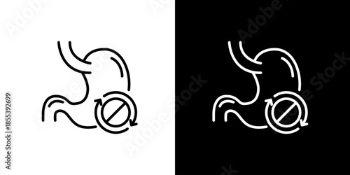 Digestive system health icon, representing a healthy stomach and no indigestion or stomach issues