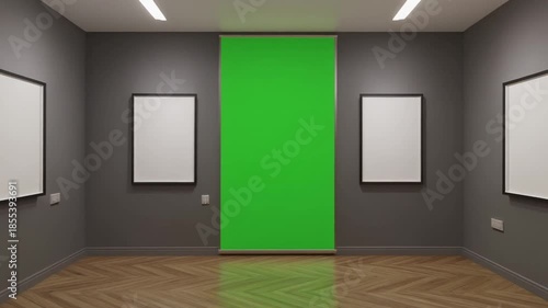 empty room with green wall and window