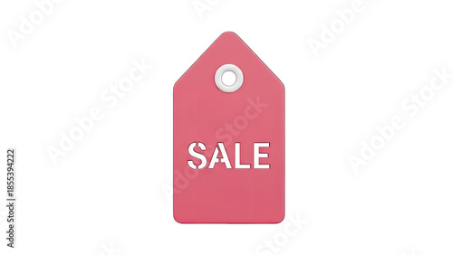 3D Sale Tag Icon with Hole on transparent background