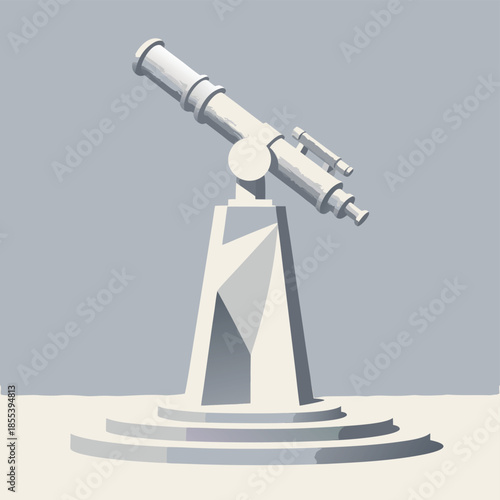 Modern Telescope on a Pedestal.