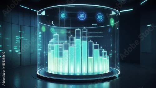 Futuristic Data Visualization: Exploring Business Intelligence with Holographic Technology Interface