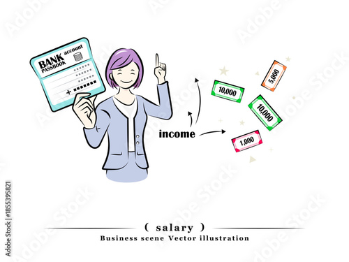 給料や収入がアップして喜ぶビジネスマン(ビジネスウーマン)｜経済対策,働き方改革