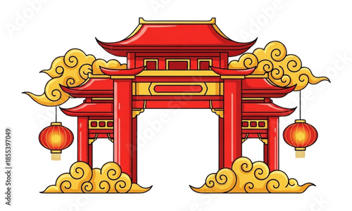 chinese temple in the sky