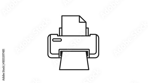 Modern printer with paper output in sleek design