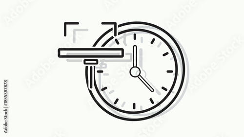 Clean line art illustration symbolizing focused time management, detailed analysis, and precision scheduling for optimal business and project efficiency