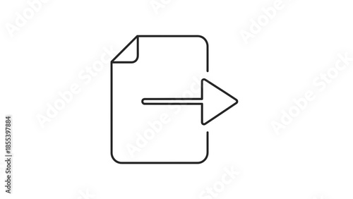 Document transfer icon with an arrow indicating export or send action, representing data sharing and file management