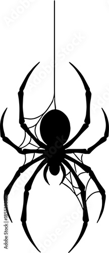 black widow spider silhouette illlustration design 