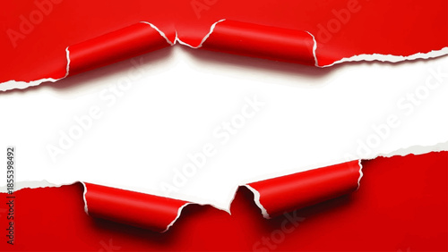 Torn Paper Edge with Curled Corners.