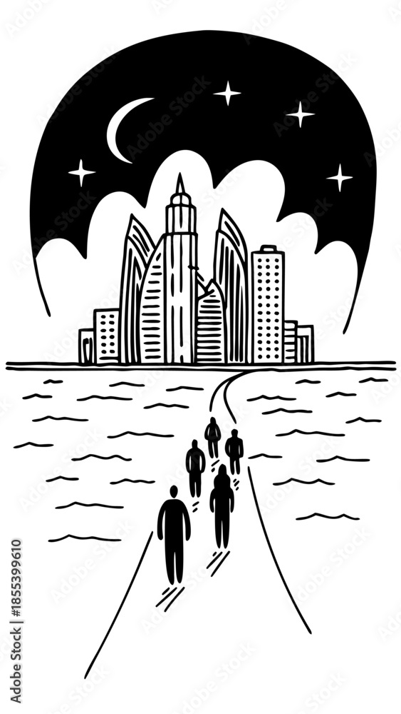 Obraz premium Futuristic Cityscape at Night