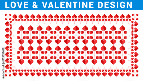 Seamless Red Heart Pattern Background for Love and Valentine Design
