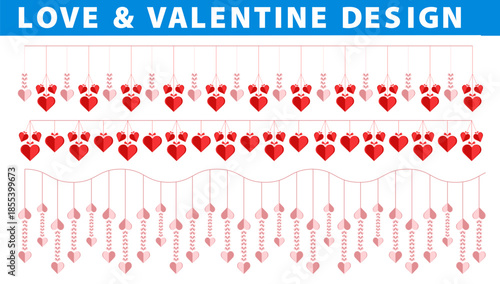 Seamless Red Heart Pattern Background for Love and Valentine Design