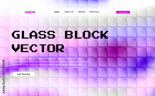 Glass block background with vibrant gradient colors