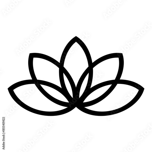 lotus line icon vector