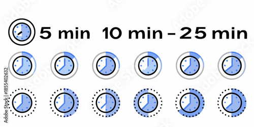 Illustrative depiction of time intervals using circular clock face graphics