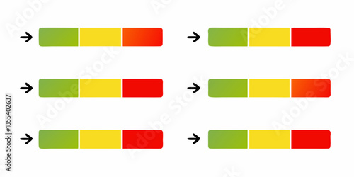 Visual representation of progress or status indicators using colored blocks