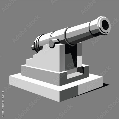 Vintage Cannon on a Stone Base.