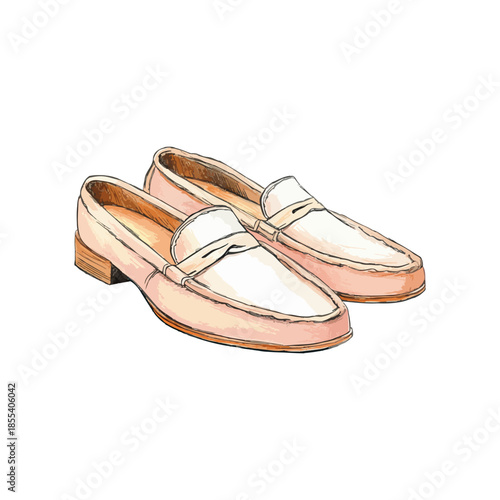 loafers hand drawn vector illustration
