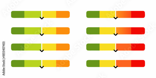 Visual representation of progress indicators with varying levels of completion
