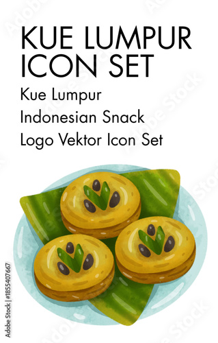 Kue lumpur logo vector icon set