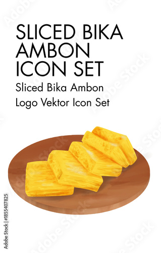 Sliced bika ambon logo vector icon set