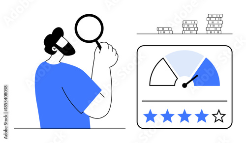 Customer review concept. Customer reviews and ratings influencing product performance and insights. Customer feedback improving analytics for business decisions, performance analysis, growth