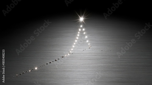 Abstract Light Path Leading to a Bright Star in a Dark Environment.
