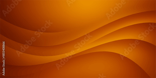 Abstract orange vector background featuring a wave pattern with gold gradient curves and light motion lines for an artistic energy backdrop