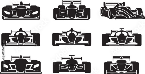 Set of black and white furniture icons