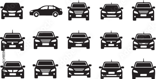 Set of transportation and car icons vector illustration
