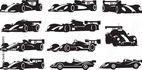 Vector illustration of bulldozer and tractor machinery icons