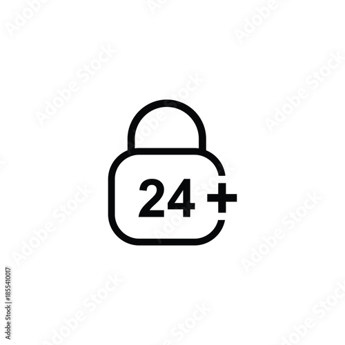 age limit sign icon, vector illustration of age limit content.